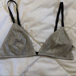 Metallic Silver Bralette | F21